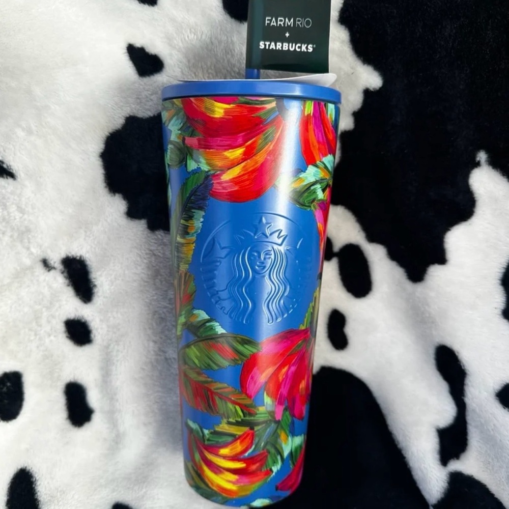 Starbucks Farm Rio Floral Blue Tumbler